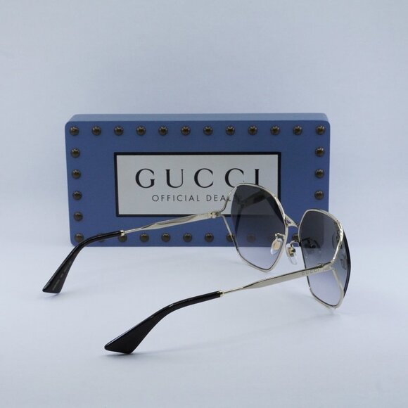 FINAL PRICE NEW GUCCI GG0818SA 005 GOLD GREY SUNGLASSES - Picture 9 of 10